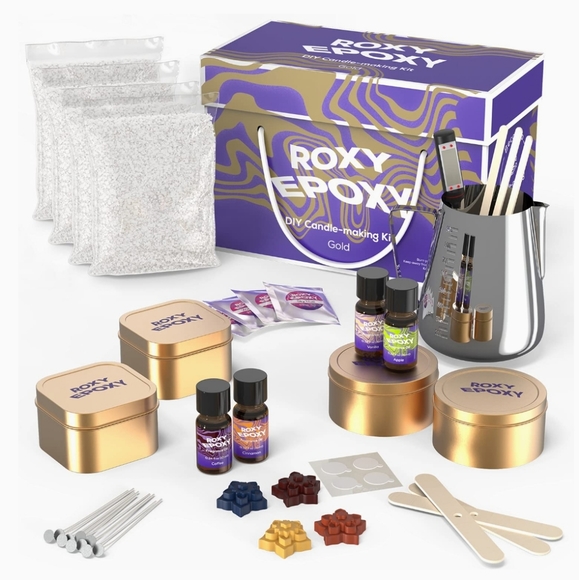 DIY Candle Making Kit Gold or Silver - Picture 1 of 6